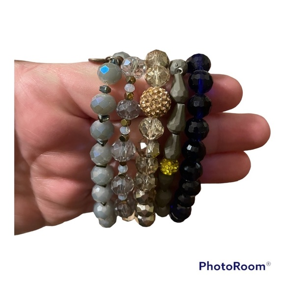 Jewelry - Boutique Gray and Navy Stacking Stretch Bracelets